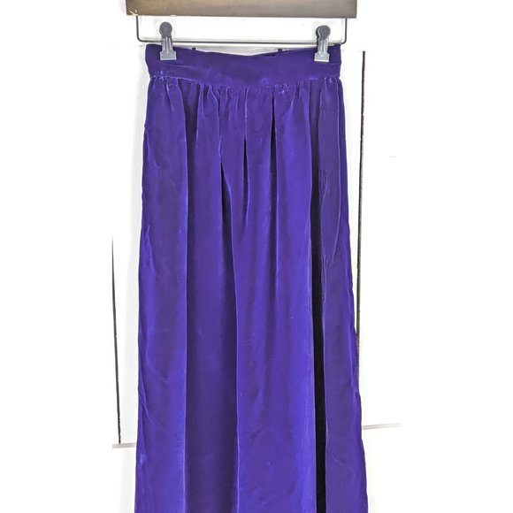 Vintage purple velour velvet long fitted pencil skirt - Picture 3 of 4